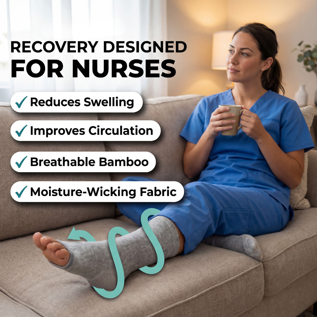 Premium Bamboo Post-Shift Recovery Footsleeves